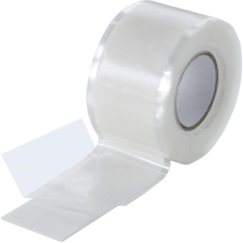 2x 3m Self-fusing silicone tape (self-amalgamating, self-vulcanizing), Insulation tape and Sealing tape (water, air), 25 mm wide, white