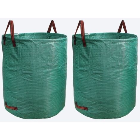 2x 500L Sac de Déchets Ordures de Jardin Robuste Sac Jardin Réutilisable Herbes Feuilles