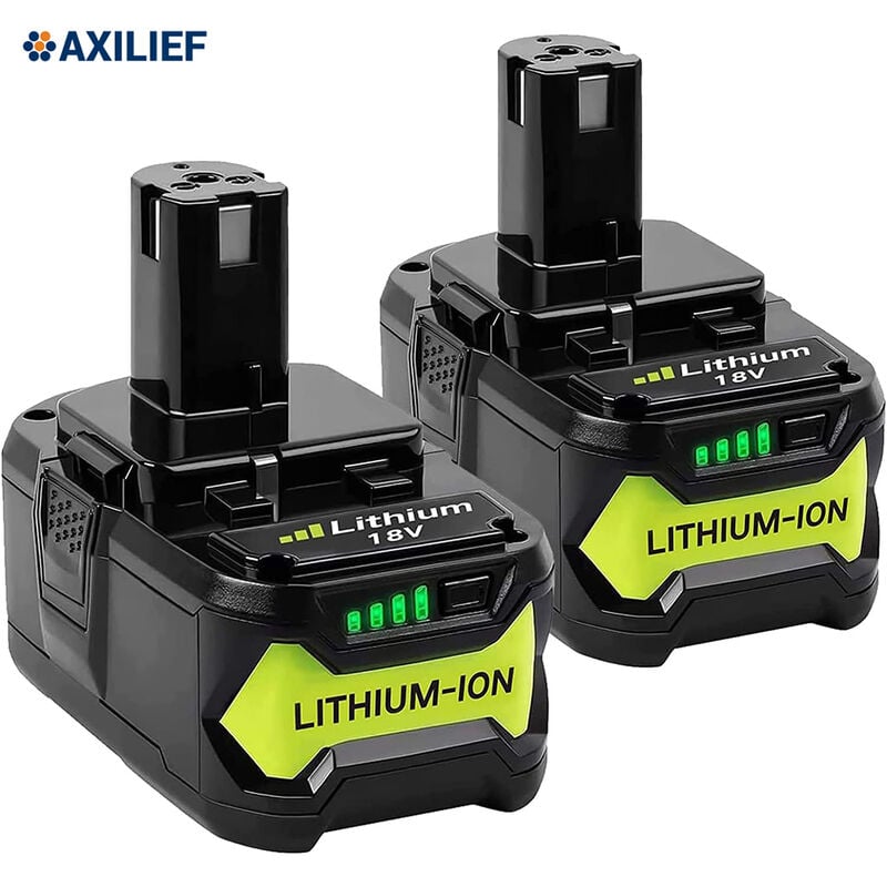 Axilief - 2X 5.5Ah 18V Batterie Au Lithium pour Ryobi P108 RB18L50 RB18L40 RB18L25 RB18L15 RB18L13