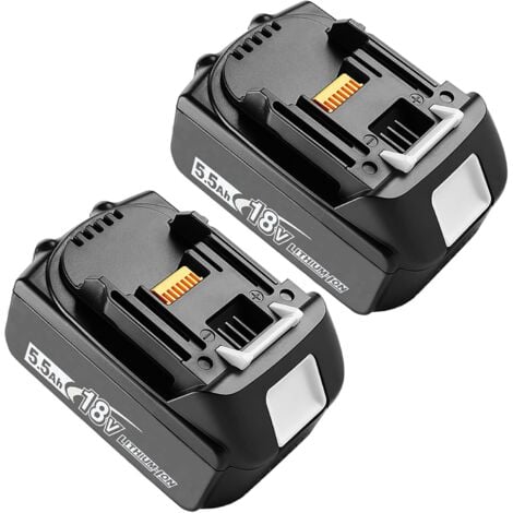 TEETOK 2x 5,5Ah 18v Geräte Akku-Geräteakku,Kompatibel mit Makita-Akku, BL1850, BL1840, BL1830, BL1820 usw., mit LED-Batterieanzeige und Ladeschutz