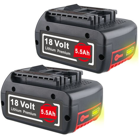 PDSTATION 2X 5.5Ah pour Bosch GBA 18V batterie de rechange Professional GSR GSB BAT618 BAT609 BAT620