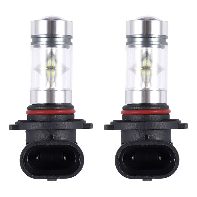 Image of 2X 6000K Super Weiß H10 9045 9145 9140 100W 1200LM led Nebel Glühbirne Projektor Fahren drl