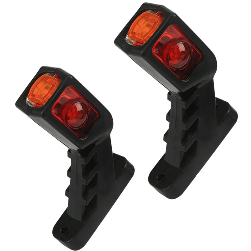 2X 9LED Feux de Marquage Latéraux Lampe Latérale de Remorque 24V Trois Côtés Trois Couleurs Avertissement Jaune Blanc Feu Rouge pour Camion RV