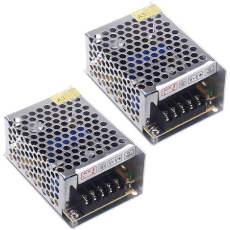 2X AC 100V - 240V à DC 5V 5A 25W Convertisseur de tension Commutateurs Alimentation Pièce pour Guidé