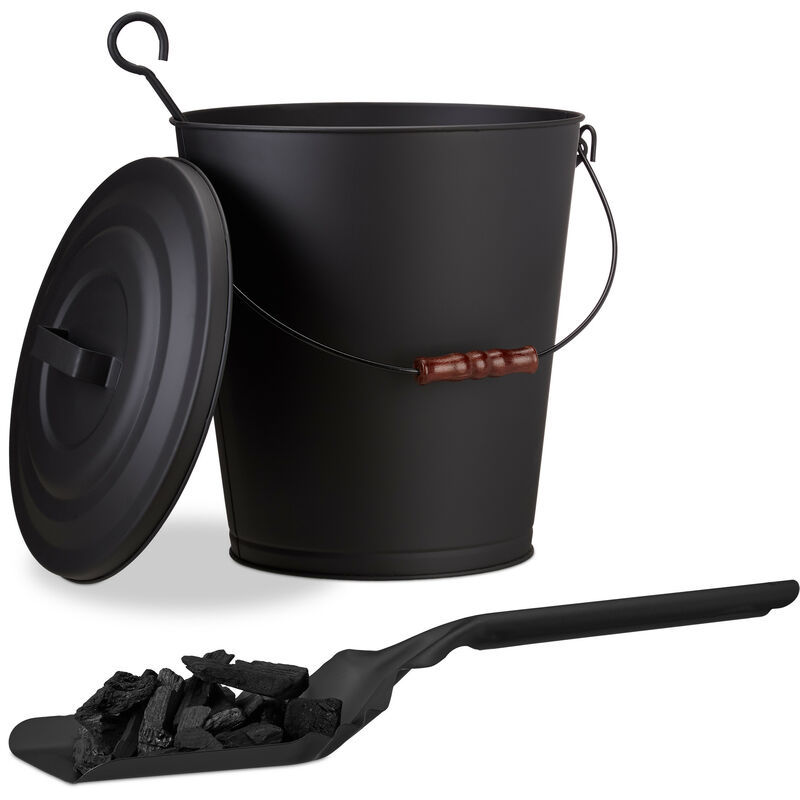 Image of 2-piece fireplace cleaning set, ash bucket,&hellip;