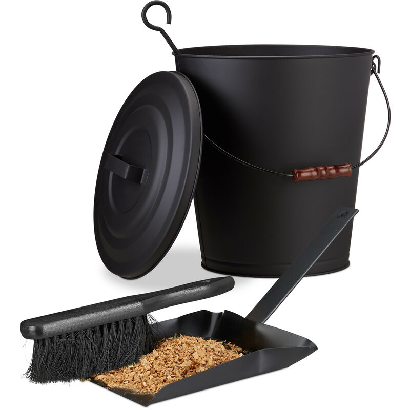 Image of 2-piece fireplace cleaning set, ash bucket,&hellip;