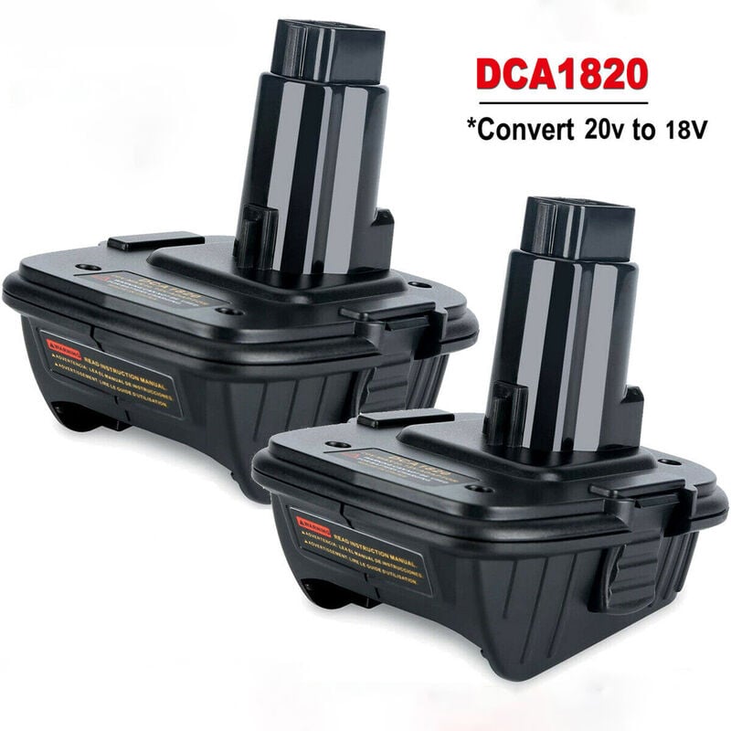 2X Adaptateur de Batterie de DCA1820 pour des Outils de Dewalt 18V, Adaptateur de Batterie de 20V Max