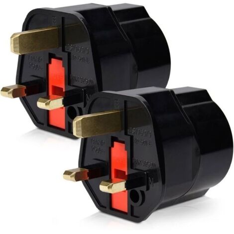 2X Adaptateur Prise Anglaise Type G - Fiche France vers Royaume-Uni, Prise Compact Voyage, Compatible Plusieurs Pays
