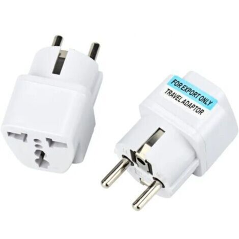 2x Adaptateur Universel Secteur US/UK/Chine vers Europe (EU) / France (FR) Prise électrique avec Terre Normes CE RoHS 16A Blanc Compatible with Clarisonic mia2, Philips,Oral b, Samsung