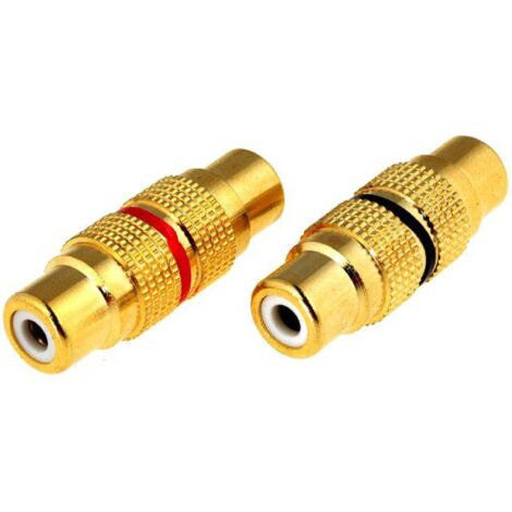 2x Adaptateurs RCA Femelle Femelle dores