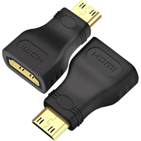 2x ADATTATORE CONNETTORE HDMI FEMMINA A MASCHIO MINI HDMI PLACCATO ORO 3D 4K 1080p