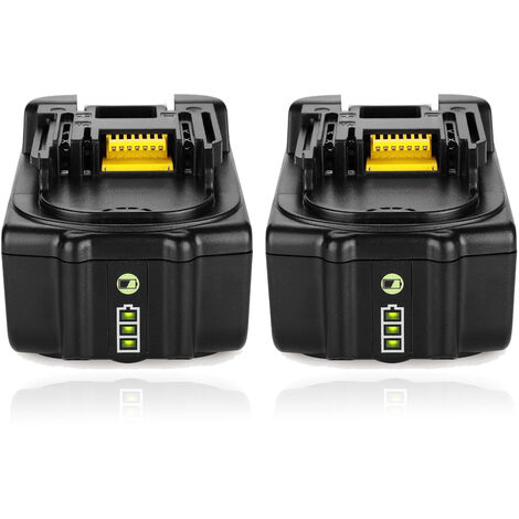 2X Akku mit Ladestandanzeige Für Makita 18V 5,0Ah BL1850 BL1850B 197280-8 LXT400 Ersatzakku Für Makita BL1860B  DC18RC DC18RA BL1860 BL1840B BL1845 BL1830B BL1815 Li-ion
