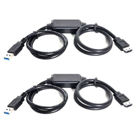 2X Alimentation par Adaptateur Secteur ESATA 5V Vers USB 3.0 Cable Convertisseur D'Alimentation USB3.0 Vers HDD/SSD/ODD ESATA 1M
