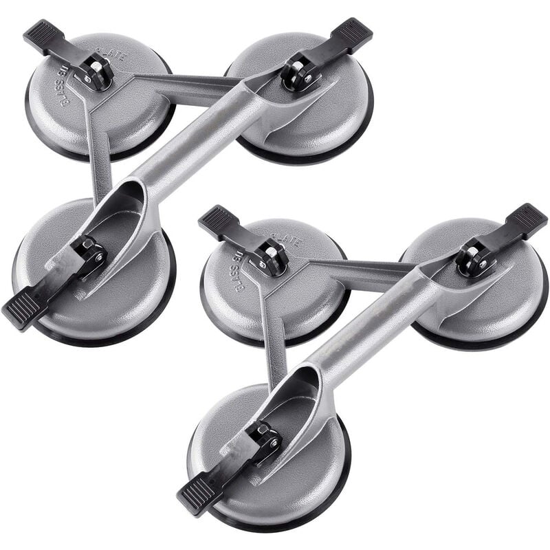 2x Aluminium Ventouses 120kg 120mm Verre Ventouse de manutention avec 3 Ventouses