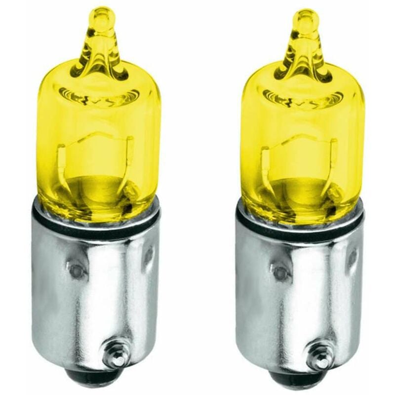 2x ampoule 12V 10W BA9S jaune angel eyes voiture moto scooter phare