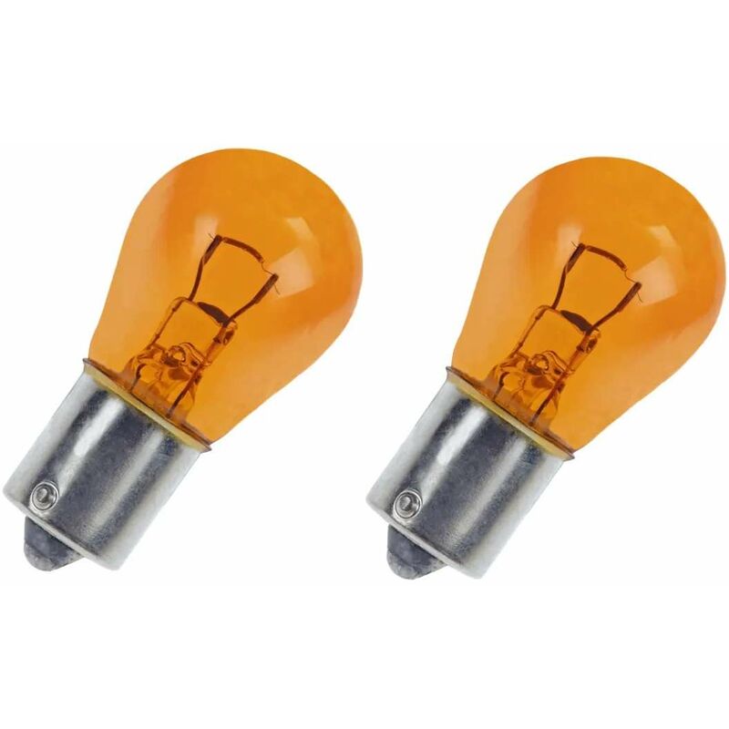 Cyclingcolors - 2x ampoule 12V 10W BAU15S orange simple filament ergots décalés clignotant voiture moto