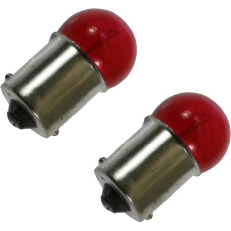 2x Ampoule 12V 21W BA15S rouge à petit globe pour moto scooter voiture quad mobylette