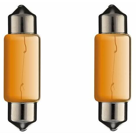 2x ampoule 12V 5W SV8,5 10x36mm orange navette voiture moto remorque tracteur