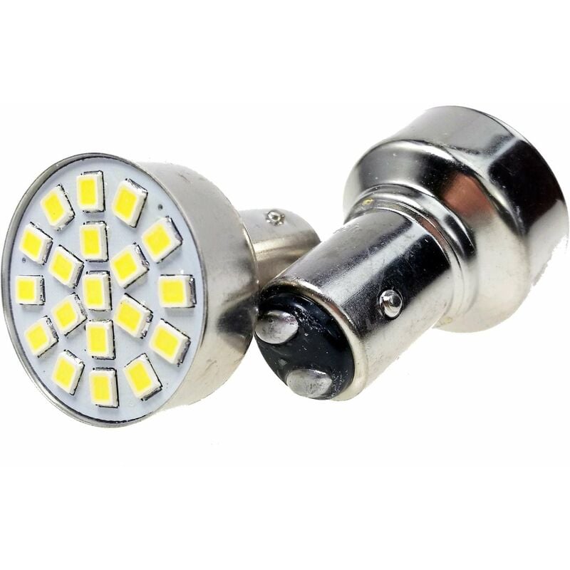 Cyclingcolors - 2x ampoule led blanc 12V 21/5W BAY15D 19x smd 2835 voiture remorque moto camion