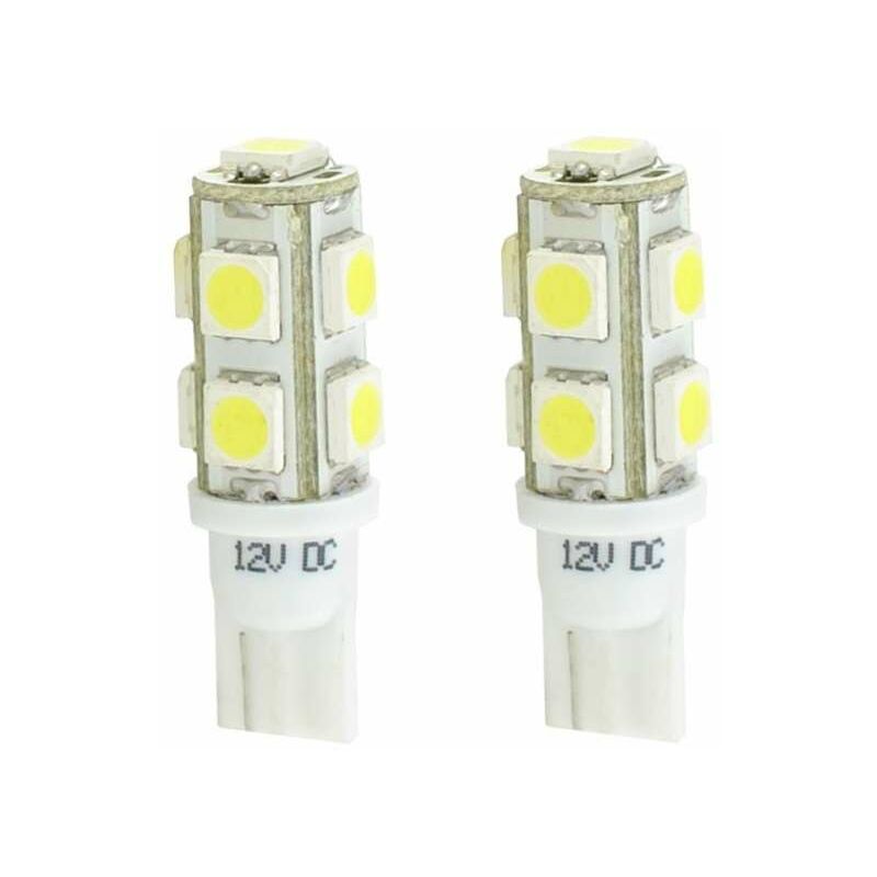 2x ampoule led blanc 12V T10 W2,1x9,5D 2,16W 9x smd 5050 voiture remorque moto camion