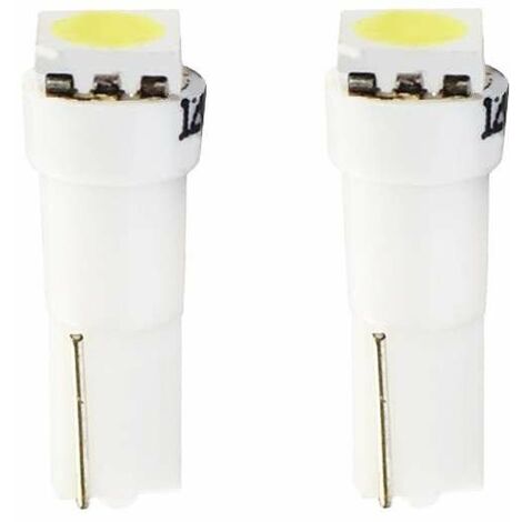 2x ampoule LED blanc 12V T5 W2,1x4,6D 0,24W 1x SMD 5050 voiture remorque moto camion