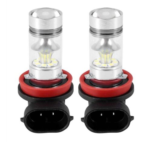 2X Ampoule LED H8 H11 H16 6000K Blanc 100W Haute Puissance Pour Feux Antibrouillard Et Diurnes