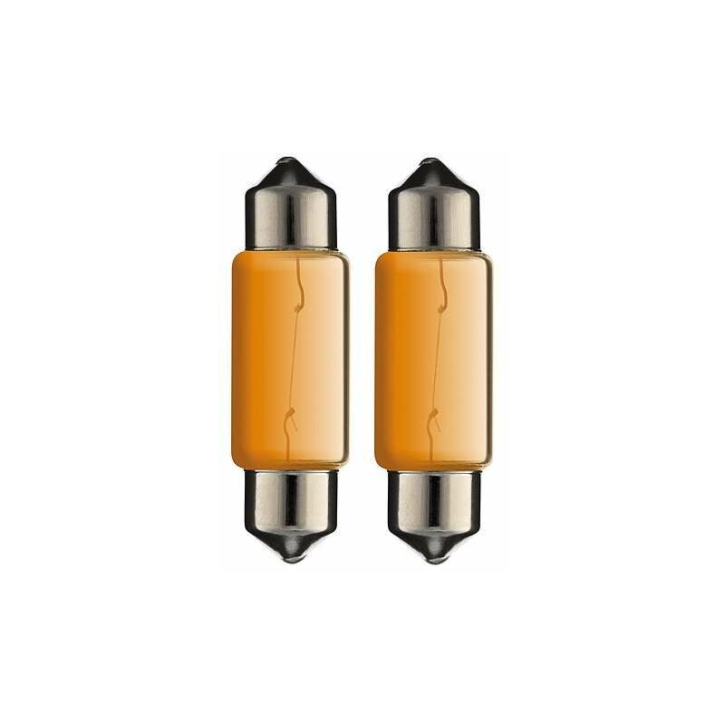 2x Ampoule navette orange 24V 5W 10x36mm SV8.5 universelle camion fourgon camping car voiture moto tracteur