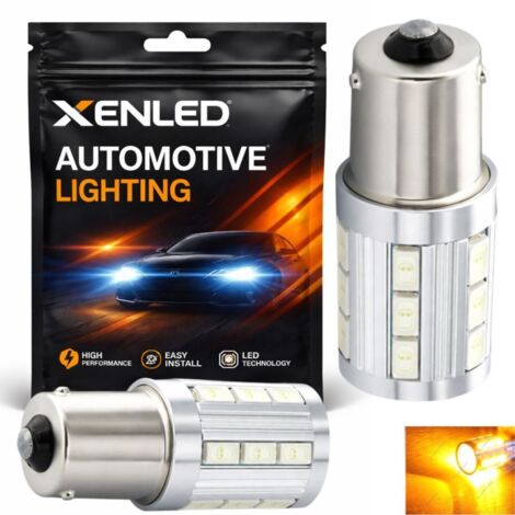 2x Ampoules 21 LED SG - P21W - Jaune - BA15S pour clignotant LED - 12V