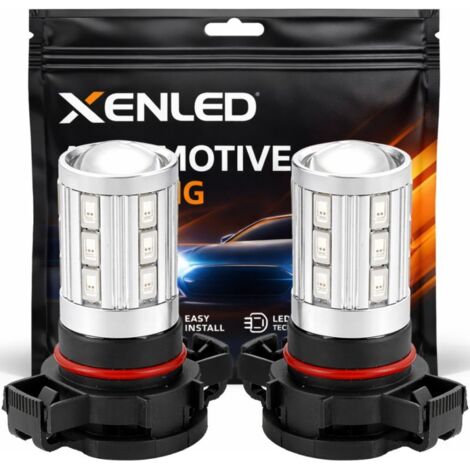 2x Ampoules 21 LED SG - PSY24W - Jaune - PG20/4 - Lampes pour clignotant 12V