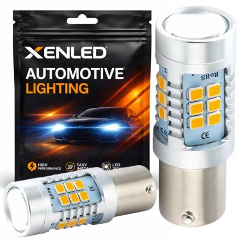 2x Ampoules 21 LED XENLED - PY21W - JAUNE BAU15S - CLIGNOTANT
