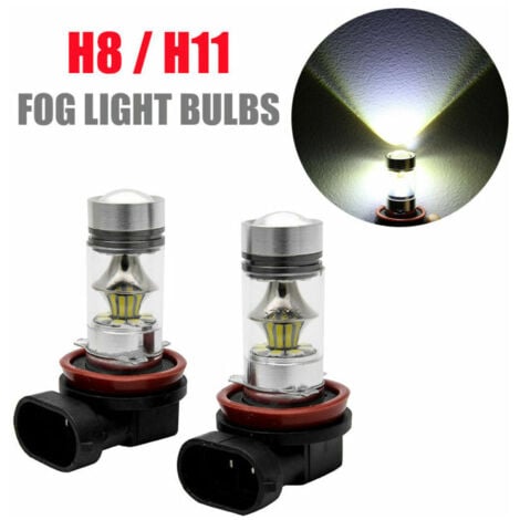 2x Ampoules H11 H8 LED Feu de Phare Brouillard Lumière 100W DRL 6000k blanc