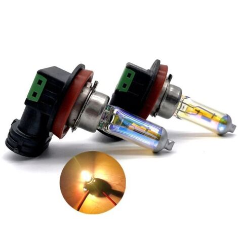 2x Ampoules Halogènes H8 12V 35W – 2300K Jaune Or Quartz Verre – Haute Luminosité & Longue Durée