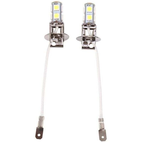 2x Ampoules LED H3 Blanc 6500K 9 SMD Pour Phare Antibrouillard Voiture 12V