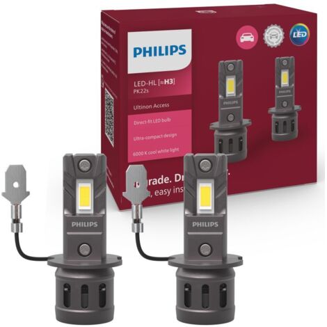2x ampoules LED H3 Philips Ultinon Access U2500 - 11336U2500C2 - 13W 12V 1400Lms - PK22s