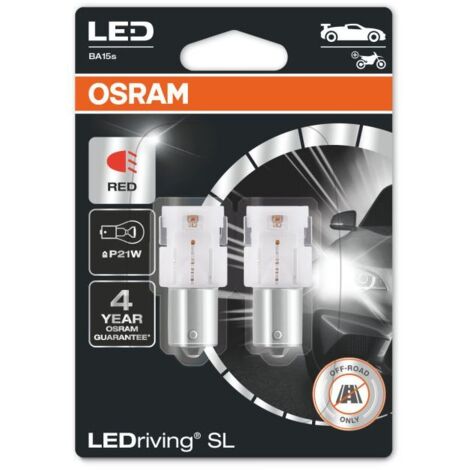 2X AMPOULES LEDRIVING SL P21W LED ROUGE 7506DRP-02B 1156 OSRAM