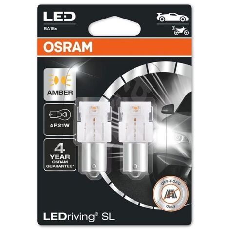 2x Ampoules LEDriving SL P21W ORANGE LED 7506DYP-02B OSRAM
