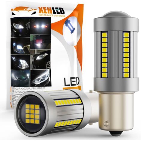 2x Ampoules P21W - 66 LED - Blanc pur - 1000Lms - X-LED Intensity CANBUS - 10-30V - 22W - 1156 BA15S