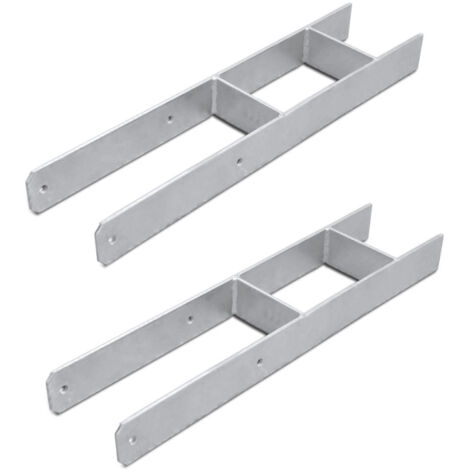 2x Ancoraggio H Supporto del palo 121MM zincato a caldo Ancoraggio del palo Carport