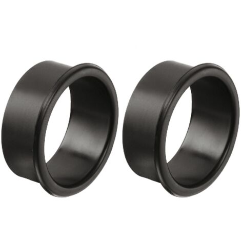 2x Anneau d'aération rond plastique caravane camping car Delrin avec bord de recouvrement à encastrer Ventilation Cache Protection Meuble Mur Plafond Bague, Ø29mm noir