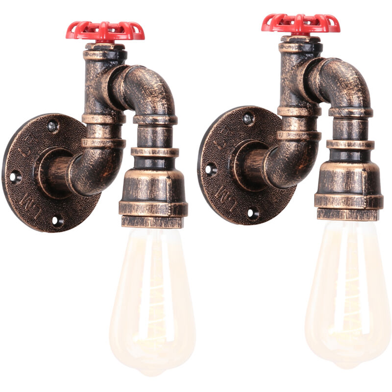 2X Applique Murale Rétro E27 Applique Murale D'Intérieur Créative Applique Murale Antique Vintage