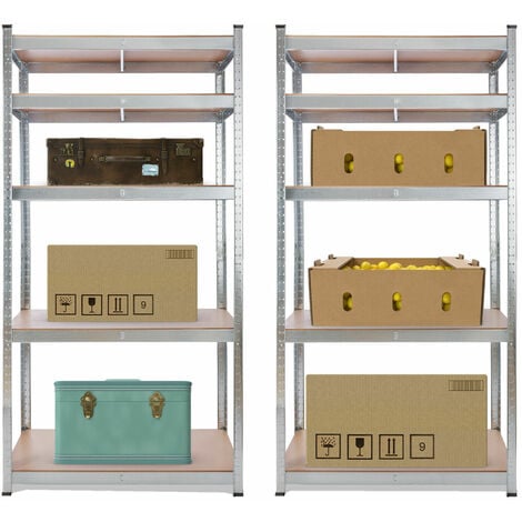 2x AREBOS Scaffali Per Carico Pesante Scaffalature Officina Scaffalature Cantina