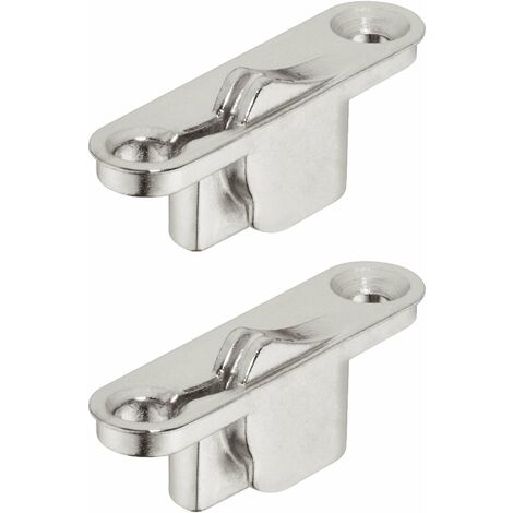 2x Attache façadeà encastrer pour abattants à câble en bois en acier nickelé avec vis et chevilles Ferrure Meuble Caisson Maintien Ouverture Porte Fixation, pose à gauche