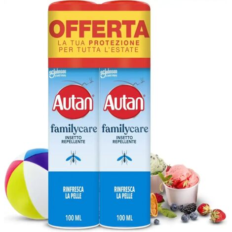 2X Autan Family Care Spray 100ml Antizanzare Repellente Zanzare per la Famiglia