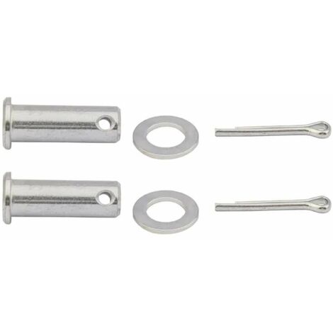 2x Axe de chape à tête cylindrique avec rondelle et goupille fendue Universel Fermeture Sécurité Fixation Pivot Vérin Tracteur Véhicule, Ø5mm x 16mm