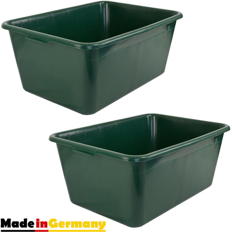 2x Bac à Gibiers Baignoire Cuvette Chasser Plateau d'alimentation 65L Vert Plastique Petigi