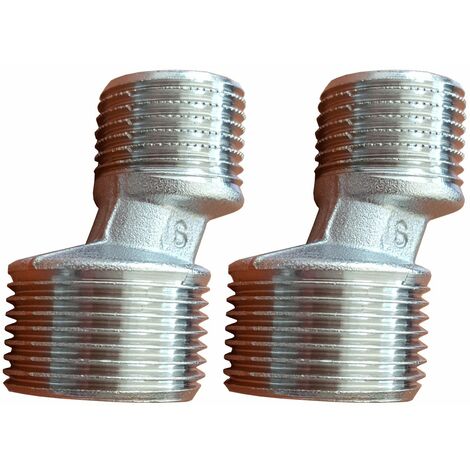 2x Bain de Douche Réduction Pieds se Chien 1/2" x 3/4" BSP Mâle x Mâle
