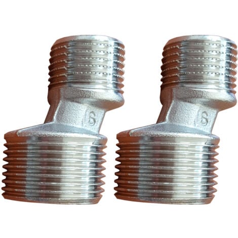 2x Bain de Douche Réduction Pieds se Chien 1/2" x 3/4" Mâle x Mâle