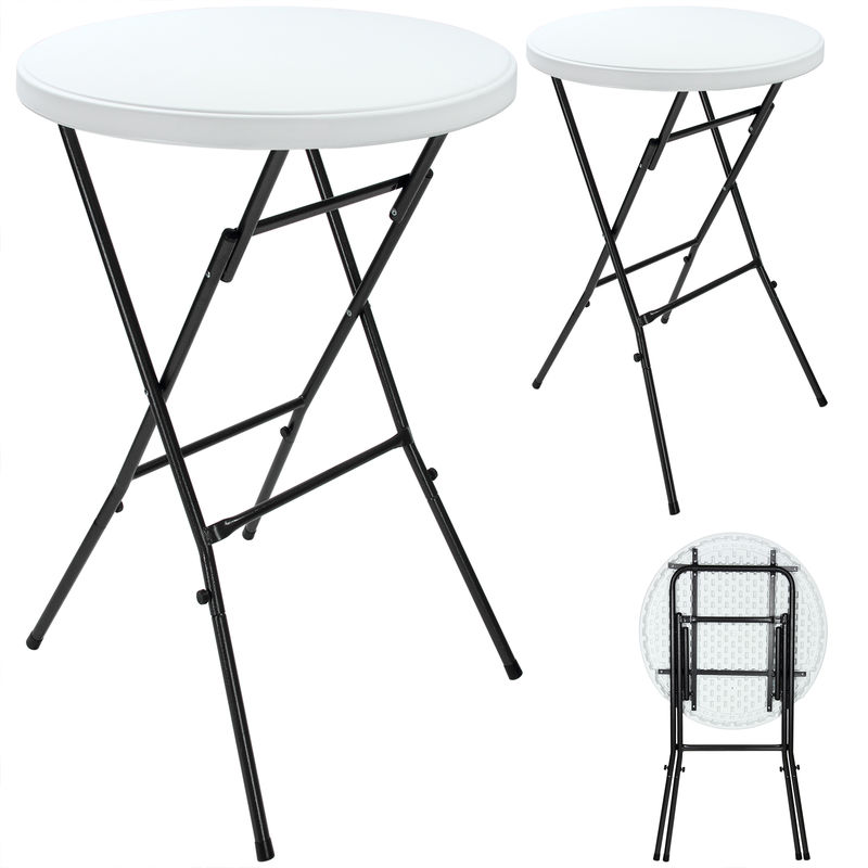 Casaria - 2x Bar Table High Bistro Table 31.5 Inches Foldable Garden Party Table Indoors