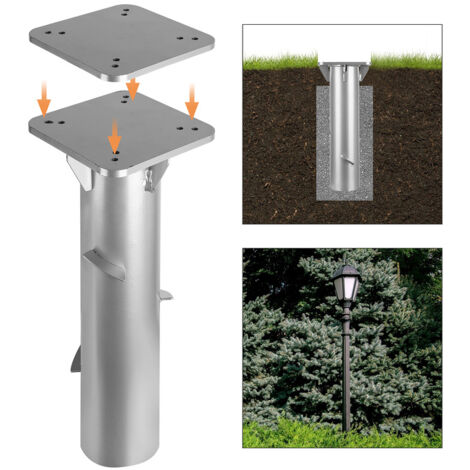2x Base ombrellone universale piastra portaombrelli a sbalzo in acciaio inox