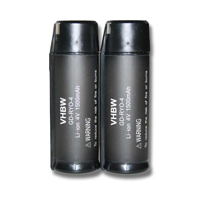 Image of Vhbw - 2x Batteria Li-Ioni per Ryobi RP4520 Ryobi RP4530 Ryobi Tek4 RP4300 sostituisce Ryobi AP4001 1500mAh (4V)